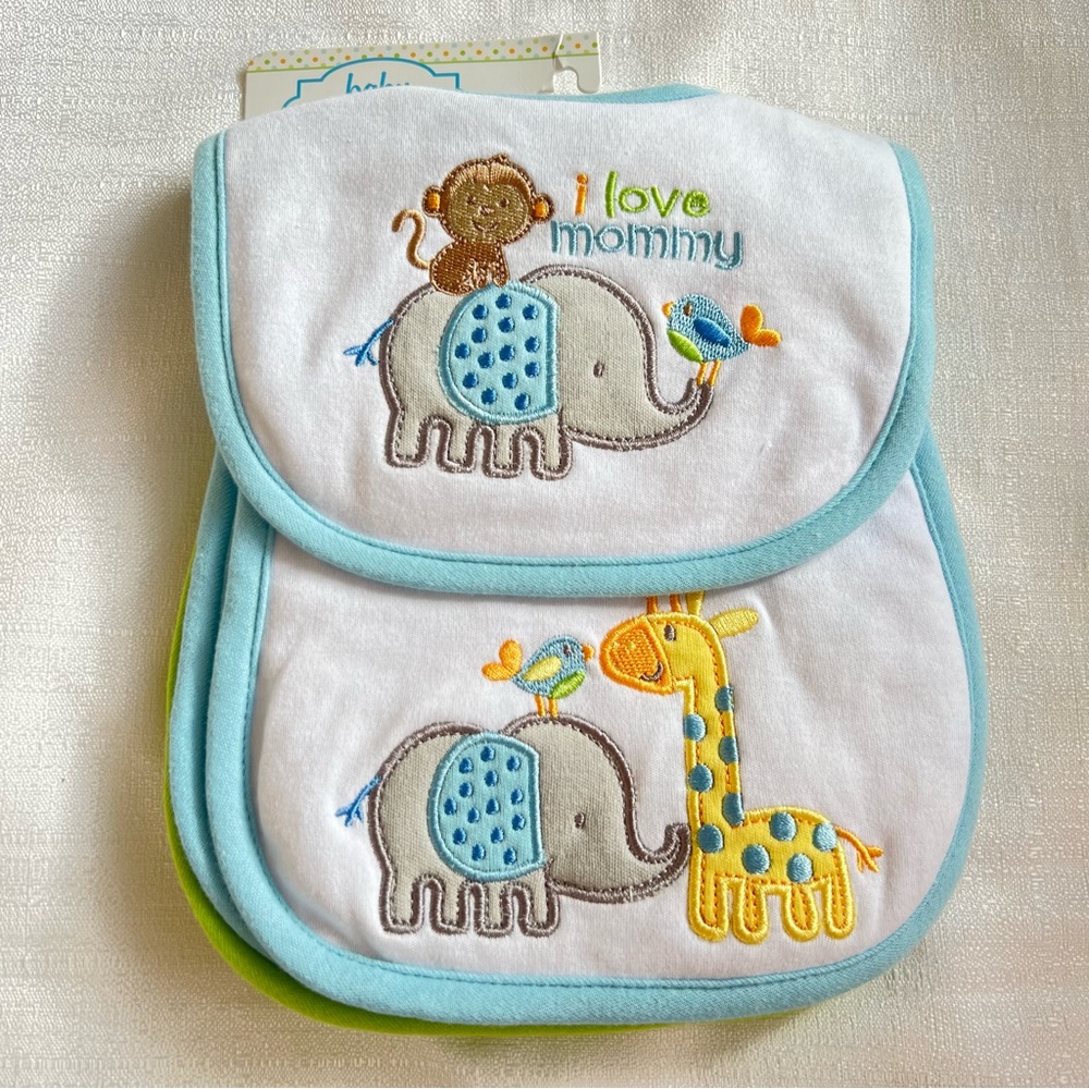 New Baby Bib / Burp Cloth Set